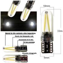 Lampada t10 siliconada cob filamento led w5w branco 12v