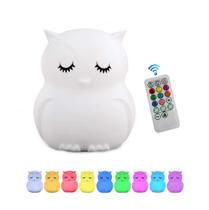 Lâmpada Tianhaixing Owl Night Light recarregável de 9 cores