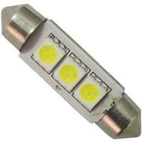 Lampada torpedo 12v super branca media led autopoli universal