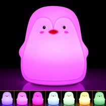 Lâmpada Tremdwoto Penguin Silicone Night Light 7 cores para crianças