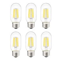 Lâmpada tubular LED LiveMax 4W Daylight 4000K E26 Clear, pacote com 6