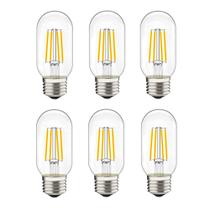 Lâmpada tubular LED LiveMax 4W E26 400lm 2700K branca quente, pacote com 6