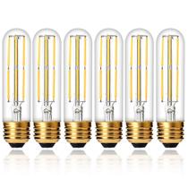 Lâmpada tubular LED YFXRLIGHT regulável T10 Edison 6W 4000K, pacote com 6 Lâmpada tubular LED YFXRLIGHT regulável T10 Edison 6W 4000K, pacote com 6