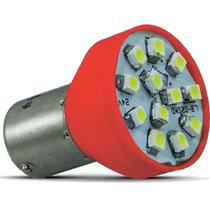 Lâmpada Universal com 12 Leds 12v Ba15s Vermelho Lâmpada Universal com 12 Leds 12v Ba15s Vermelho