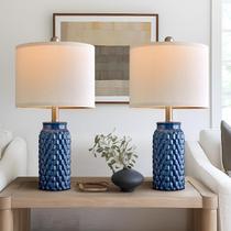Lâmpada Usumkky, cerâmica de 52 cm, azul escuro, conjunto de 2