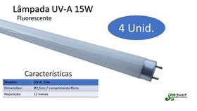 Lâmpada Uv 15w Armadilha Luminosa Mata Mosca Inseto Mosquito kit com 4 unidades