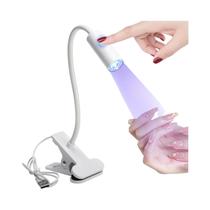 Lâmpada UV LED Para Unhas Com Clipe E Tubo Flexível Para Secagem De Manicure, Luz De Cura UV Para