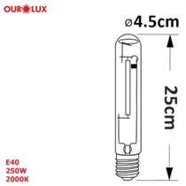 Lâmpada Vapor de Sódio 250W - Tubular - Base E40 2000K