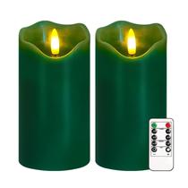 Lâmpada VEEKI Flameless Green 15x8 cm Conjunto de velas com controle remoto Lâmpada VEEKI Flameless Green 15x8 cm Conjunto de velas com controle remoto
