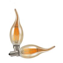 Lampada Vela Filamento De Led Ambar Retro - Bocal E14 Lampada Vela Filamento De Led Ambar Retro - Bocal E14