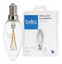 Lâmpada Vela Filamento Led Lisa 2W E14 127V Quente