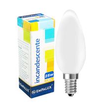 Lâmpada Vela Incandescente Lisa Leitosa 25w 220v E14 Empalux