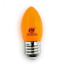 Lampada vela led 1w e27 laranja ctb 110v