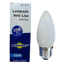 Lampada Vela Lisa Brasfort 25Wx127V. Leitosa . / Kit C/ 10 Peças