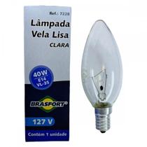 Lampada Vela Lisa Brasfort E-14 Clara 40Wx127V. - Kit C/10 Pecas Lampada Vela Lisa Brasfort E-14 Clara 40Wx127V. - Kit C/10 Pecas