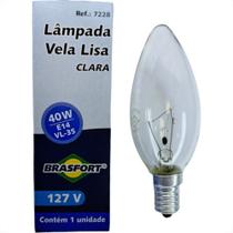 Lampada Vela Lisa Brasfort E-14 Clara 40Wx127V. - Kit C/10 Pecas Lampada Vela Lisa Brasfort E-14 Clara 40Wx127V. - Kit C/10 Pecas