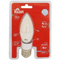 Lâmpada Vela Lisa Led 4W E14 Bivolt Leitosa Branco Frio E27