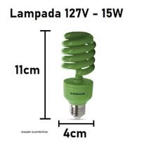 Lampada Verde Espiral Fluorescente 15W 127V Decorativa Lampada Verde Espiral Fluorescente 15W 127V Decorativa