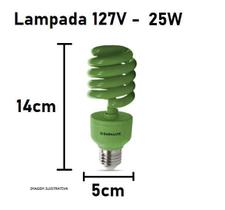 Lampada Verde Espiral Fluorescente 25W 127V Decorativa