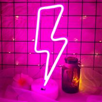 Lâmpada VIFULIN Lightning Bolt Neon Sign Pink Bateria USB Lâmpada VIFULIN Lightning Bolt Neon Sign Pink Bateria USB