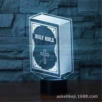 Lâmpada visual criativa 3D Bible LED Acrylic Touch Gradient Ill