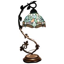 Lâmpada WERFACTORY Tiffany Dragonfly Blue Stained Glass 21"