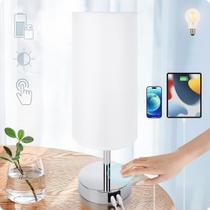 Lâmpada Yarra-Decor Bedside Touch Control, portas USB LED