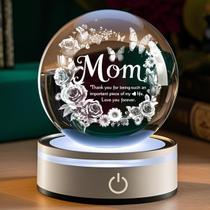 Lâmpada YouerCrystal 3D Mom Crystal Ball 8 cm de presente Lâmpada YouerCrystal 3D Mom Crystal Ball 8 cm de presente