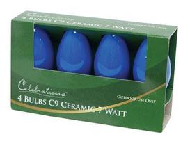 Lâmpadas ACE TRADING SIENNA 2 C9 Blue Ceramic 7W, pacote com 4