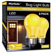 Lâmpadas Bug Wiyifada LED Outdoor 9W, amarelo âmbar, pacote com 8 Lâmpadas Bug Wiyifada LED Outdoor 9W, amarelo âmbar, pacote com 8