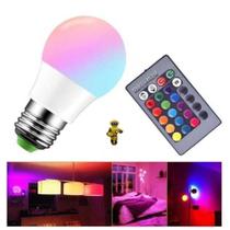 Lâmpadas Bulbo Led Rgb E27 Bivolt 7w Cores + Controle Remoto