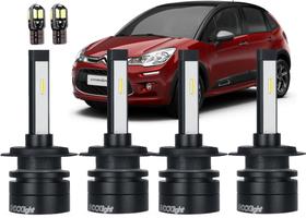 Lâmpadas Citroën C3 2003 2004 2005 Até 2017 Farol Super Led