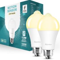 Lâmpadas com sensor de movimento Aovpex 13W (pacote com 2) 2700K E26 Lâmpadas com sensor de movimento Aovpex 13W (pacote com 2) 2700K E26