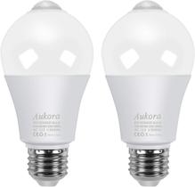 Lâmpadas com sensor de movimento Aukora 12W (100W E26, pacote com 2) Lâmpadas com sensor de movimento Aukora 12W (100W E26, pacote com 2)