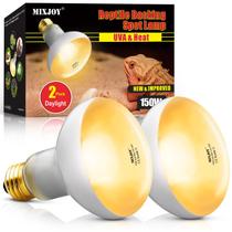 Lâmpadas de calor para répteis MIXJOY 150W UVA Daylight, pacote com 2 lâmpadas de 120 V