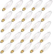 Lâmpadas de candelabro Jasneniebo C26 Torpedo 7W E12, pacote com 25 unidades transparentes Lâmpadas de candelabro Jasneniebo C26 Torpedo 7W E12, pacote com 25 unidades transparentes