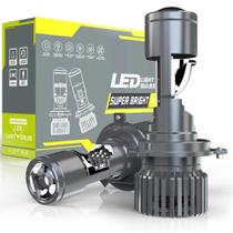 Lâmpadas de Farol de Carro LED H4 100W - Mini Projetor Bi-LED com Feixe Alto e Baixo