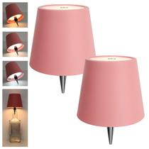 Lâmpadas de garrafa sem fio Mebaraul 2025 3W 1800mAh 3 cores rosa