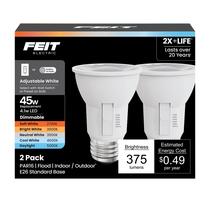 Lâmpadas de inundação LED Feit Electric PAR16 de 4,1 W reguláveis, pacote com 2 Lâmpadas de inundação LED Feit Electric PAR16 de 4,1 W reguláveis, pacote com 2