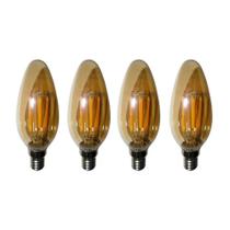 Lampadas de Led Kit 4 Multi Filamento Iluminação Bivolt 30W Retro Vintage