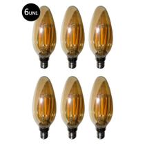 Lampadas de Led Kit 6 Multi Filamento Bivolt 30W Iluminação Retro Vintage