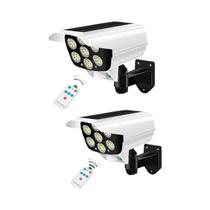 Lâmpadas De Parede Com Sensor De Movimento Solar 2000 Lúmens 77 LEDs Com Controle Remoto E Câmera