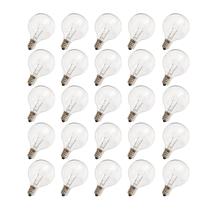 Lâmpadas de reposição ChyParty G40 5W 120V E12 C7, pacote com 25 Lâmpadas de reposição ChyParty G40 5W 120V E12 C7, pacote com 25