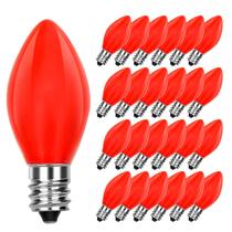 Lâmpadas de reposição Doratale C7 Red para luzes de Natal, pacote com 25 Lâmpadas de reposição Doratale C7 Red para luzes de Natal, pacote com 25