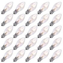Lâmpadas de reposição SUNSGNE C7 Clear Christmas Light, pacote com 25