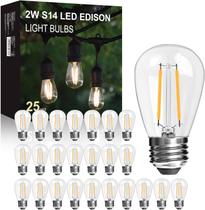 Lâmpadas de vidro LED LangPlus+ S14 2W 2700K, branco quente, pacote com 25 Lâmpadas de vidro LED LangPlus+ S14 2W 2700K, branco quente, pacote com 25