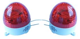 Lâmpadas Estrobo Flash Redondo Vermelha para usar em 220V Alarme, DJ, Pânico