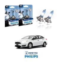 Lâmpadas Farol Baixo Ford Focus 2014-2015 H7 BlueVision Philips