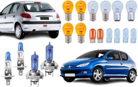 Lampadas farol milha lanterna e giro peugeot 206 1999 a 2010