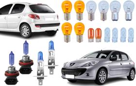 Lampadas farol milha lanterna e giro peugeot 207 2009 a 2015